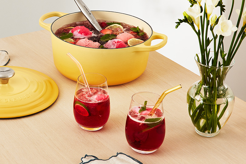 Punch estival avec sorbet